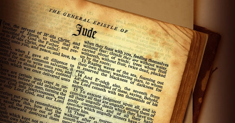Left the New Testament open to the Epistle of Jude
